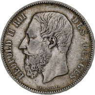 Belgique, Leopold II, 5 Francs, 5 Frank, 1875, TB+, Argent, KM:24 - 5 Francs