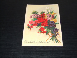 68654-         HARTELIJK GEFELICITEERD - BLOEMEN / FLOWERS / BLUMEN / FLEURS / FIORI / FLORES - OLD CARD - 1942 - Blumen