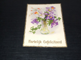 68655-         HARTELIJK GEFELICITEERD - BLOEMEN / FLOWERS / BLUMEN / FLEURS / FIORI / FLORES - OLD CARD - 1937 - Flowers