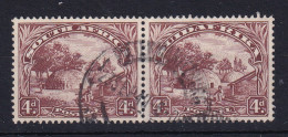 South Africa: 1930/44   Native Hut   SG46c     4d   Used Pair - Used Stamps