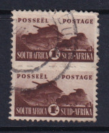 South Africa: 1942/44   War Effort (Small Size)   SG104   1/-   Used Pair - Used Stamps