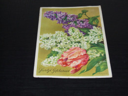 68657-         HARTELIJK GEFELICITEERD - BLOEMEN / FLOWERS / BLUMEN / FLEURS / FIORI / FLORES - OLD CARD - Blumen