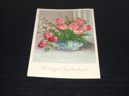 68659-         HARTELIJK GEFELICITEERD - BLOEMEN / FLOWERS / BLUMEN / FLEURS / FIORI / FLORES - OLD CARD - 1938 - Blumen