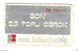 *bosnia Zenica RMK INGENEERING HOT MEAL R81 - Bosnië En Herzegovina