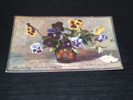 68662-         HARTELIJK GEFELICITEERD - BLOEMEN / FLOWERS / BLUMEN / FLEURS / FIORI / FLORES - OLD CARD - 1947 - Fleurs