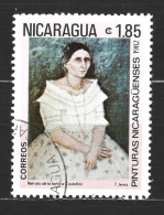 NICARAGUA - 1982 - PINTURA NICARAGÜESES - RETRATO DE LA SEÑORA CASTELLÓN - SELLADO - Nicaragua