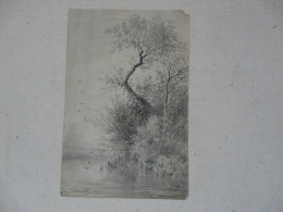SUPERBE DESSIN ( 11 X 17 Cm)- Paysage Réalisé Par SMITH 1875 - Dessins