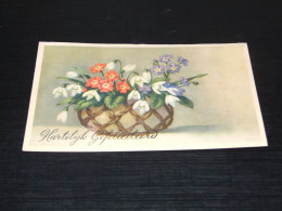 68666-         HARTELIJK GEFELICITEERD - BLOEMEN / FLOWERS / BLUMEN / FLEURS / FIORI / FLORES - OLD CARD - 1946 - Blumen