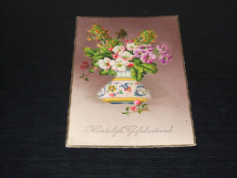 68667-         HARTELIJK GEFELICITEERD - BLOEMEN / FLOWERS / BLUMEN / FLEURS / FIORI / FLORES - OLD CARD - 1933 - Fleurs