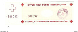 Bosnia- Herzegovina Red Cross Support Voucher ND  Ref87 - Bosnien-Herzegowina