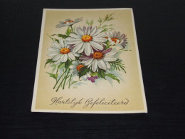 68671-         HARTELIJK GEFELICITEERD - BLOEMEN / FLOWERS / BLUMEN / FLEURS / FIORI / FLORES - OLD CARD - 1946 - Blumen