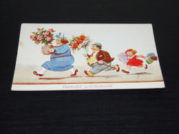 68673-         HARTELIJK GEFELICITEERD - BLOEMEN / FLOWERS / BLUMEN / FLEURS / FIORI / FLORES - OLD CARD - 1937 - Flowers
