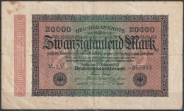 DR.20000 Mark Reichsbanknote 20.2.1923 Ros.Nr.84b, P85 ( D 6737 ) - 20.000 Mark