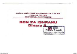 *bosnia- Herzegovina  Travnik Social Accounting Service Food Bon 5 Dinara   Unc   Ref 98 - Bosnien-Herzegowina