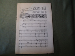 PARTITION COMME L EAU. 1899. GASTON PAULIN / H. PIAZZA 1ER PLAT ILLUSTRE PR RICHARD BARABANDY.  SUPPLEMENT MUSICAL - Autres & Non Classés