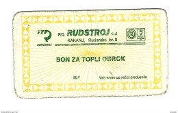 Bosnia- Herzegovina Kakanj  RUDSTROJ HOT MEAL  No  Stamp      Ref132 - Bosnien-Herzegowina