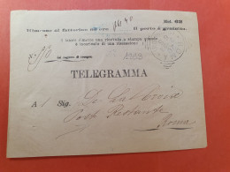 Italie - Enveloppe Télégramme De Rome Pour Rome En 1893 - J 524 - Marcophilia