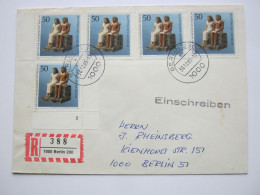 1985 , 50 Pfg. Museum , 5 Mal Auf Einschreiben Aus BERLIN , Mit Bogennummer - Cartas & Documentos