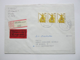 1991, 140 Pfg. Bronzekanne , 3  Mal Auf Eil - Einschreiben Aus BERLIN - Briefe U. Dokumente