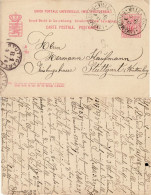 LUXEMBOURG 1886 POSTCARD SENT  FROM LUXEMBOURG VILLE TO STUTTGART - Stamped Stationery