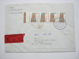 1991, 120 Pfg. Dom, 4  Mal Auf Wertbrief Aus BERLIN - Brieven En Documenten