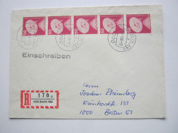 1986 , 50 Pfg. Technik , 5  Mal Auf Einschreiben Aus BERLIN - Lettres & Documents