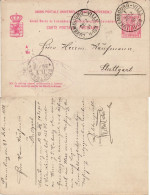 LUXEMBOURG 1888 POSTCARD SENT  FROM LUXEMBOURG VILLE TO STUTTGART - Postwaardestukken