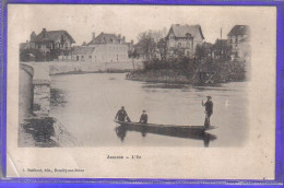 Carte Postale 51. Anglure  L'Ile  Canotage Et Pêche  Très Beau Plan - Anglure