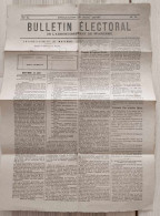 Bulletin électoral Waremme 16 Juin 1878 - Documents Historiques