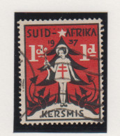 Zuid-Afrika Kerstvignet Jaar 1937 Afrikaanse Tekst Vooraan - Other & Unclassified