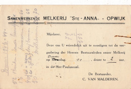 OPWIJK  SAMENWERKENDE MELKERIJ STE.ANNA    BEDRIJFSKAART            2 SCANS - Opwijk