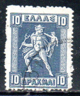 GREECE GRECIA ELLAS 1911 1921 HERMES MERCURY MERCURIO CARRYING INFANT ARCAS 10d USED USATO OBLITERE' - Usados