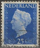 NETHERLANDS 1947 Queen Wilhelmina - 25c. - Blue FU - Gebruikt