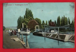 MIDDLESEX     TEDDINGTON       PADDLE STEAMER AT LOCK   Pu  UXBRIDGE 1905 - Middlesex