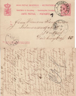 LUXEMBOURG 1891 POSTCARD SENT  FROM DUDELANGE TO STUTTGART - Stamped Stationery