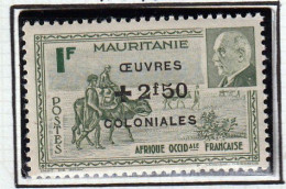 AOF - Mauritanie - Caravane Et Effigie Du Maréchal Pétain - Y&T N° 131-132, Surcharge : Oeuvres Coloniales - 1944 - MH - Ungebraucht