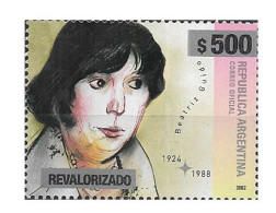 #75351 ARGENTINA 2023 NEW EMERGENCY OVERPRINTED REVALORIZADO DEF. 500 Ps WRITER BEATRIZ GUIDO BL OF 4 MNH - Unused Stamps