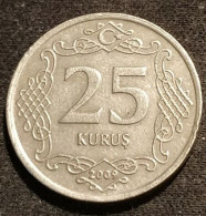 TURQUIE - TURKEY - 25 KURUS 2009 - KM 1242 - Mustafa Kemal Atatürk - Turquie