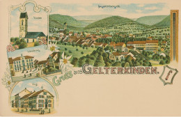 Gruss Aus Gelterkinden, Repr. Lithoansicht Um 1895, BM: Zum: 599,Mi: 1105, ° 4000 Basel Briefversand 5.4.1985 - Sissach