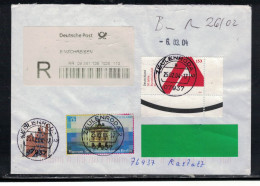 LOT RFA  054  BRIEF EINSCHREIBEN ZEULENRODA 25/02/04 - R- Und V-Zettel