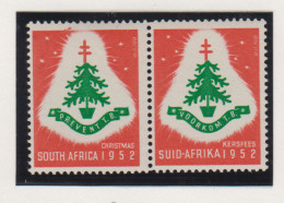 Zuid-Afrika Kerstvignet Jaar 1952 Paartje Of In Engels Of Afrikaan - Andere & Zonder Classificatie