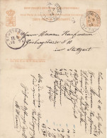LUXEMBOURG 1884 POSTCARD SENT  FROM LUXEMBOURG VILLE TO STUTTGART - Postwaardestukken