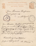 LUXEMBOURG 1884 POSTCARD SENT  FROM LUXEMBOURG VILLE TO STUTTGART - Interi Postali