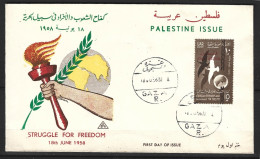 PALESTINE. N°68 De 1958 Sur Enveloppe 1er Jour. Anniversaire De La République. - Palestine