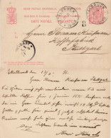 LUXEMBOURG 1894 POSTCARD SENT  FROM ETTELBRUCK TO STUTTGART - Postwaardestukken