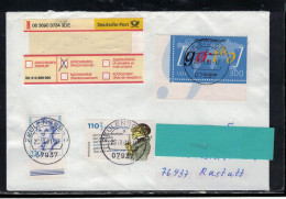 LOT RFA  059   BRIEF EINSCHREIBEN ZEULENRODA  29/11/01 - R- & V- Labels