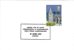 20669 - GB - POSTAL HISTORY - SPECIAL POSTMARK  1973 Table Tennis PING PONG - Tischtennis