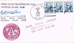 53741. Carta AGANA (Guam)  USA 1972. Space, NASA Station Dandan, Guam, APOLLO 17 - Brieven En Documenten