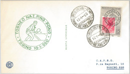 51039 - ITALY - POSTAL HISTORY - RARE POSTMARK: PING PONG  1960 Table Tennis - Tischtennis