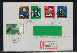 RFA 067 BRIEF EINSCHREIBEN 6120 MICHELSTADT 23/8/76 - R- & V- Labels